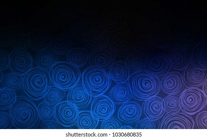 Dark BLUE vector abstract doodle template. Glitter abstract illustration with doodles and roses. The doodle design can be used for your web site.