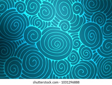 Dark BLUE vector abstract doodle background. Brand-new colored illustration in blurry style with doodles. A completely new design for your business.