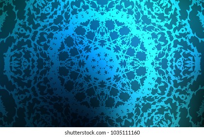 Dark BLUE vector abstract doodle background. Doodles created by child on blurred abstract background with gradient. The pattern can be used for wallpapers and coloring books.