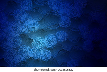 Dark BLUE vector abstract doodle background. Decorative shining illustration with doodles on abstract template. Brand-new style for your business design.