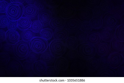 Dark BLUE vector abstract doodle wallpaper. Shining colored illustration with roses in doodle style. The template can be used as a background for cell phones.