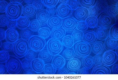 Dark BLUE vector abstract doodle background. Decorative shining illustration with doodles on abstract template. The textured pattern can be used for website.
