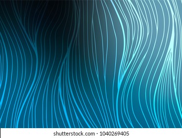 Dark BLUE vector abstract doodle pattern. A vague abstract illustration with doodles in Indian style. Hand painted design for web, wrapping, wallpaper.
