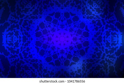 Dark BLUE vector abstract doodle template. A completely new color illustration in doodle style drawn by child. The completely new template can be used for your brand book.