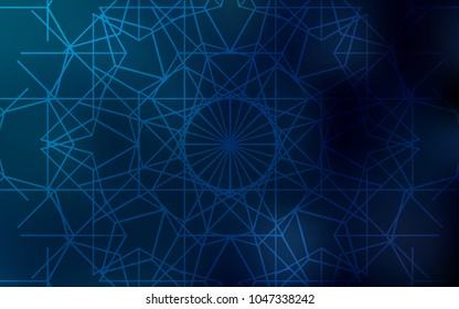 Dark BLUE vector abstract doodle pattern. Glitter abstract illustration with doodles and lines drawn by child. The template can be used as a background for cell phones.