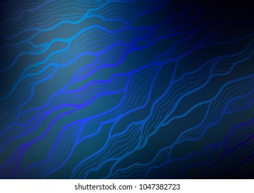 Dark BLUE vector abstract doodle background. Brand-new colored illustration in blurry style with doodles. The textured pattern can be used for website.