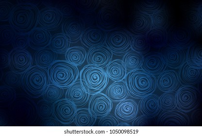Dark BLUE vector abstract doodle wallpaper. Creative illustration in blurred style with roses. The template can be used as a background for cell phones.