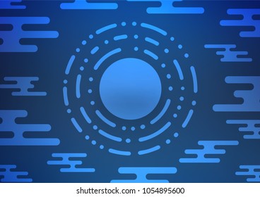 Dark BLUE vector abstract doodle background. Decorative shining illustration with doodles on abstract template. The textured pattern can be used for website.