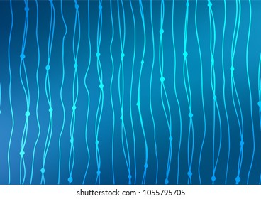 Dark BLUE vector abstract doodle template. Colorful abstract illustration with lines in Asian style. Brand-new design for your business.