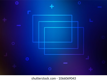 Dark BLUE vector abstract doodle pattern. Colorful abstract illustration with lines in Asian style. Brand-new design for your business.