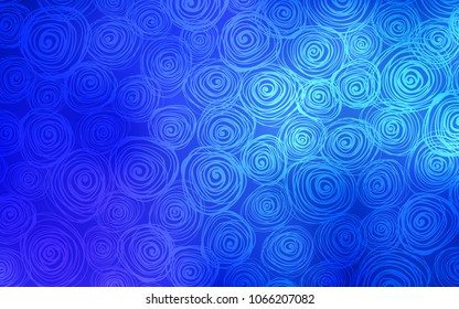 Dark BLUE vector abstract doodle template. Modern geometrical abstract illustration with roses. The textured pattern can be used for website.