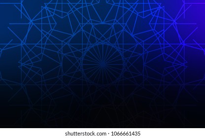 Dark BLUE vector abstract doodle background. An elegant bright illustration with lines drawn by child in Natural style. Brand-new style for your business design.