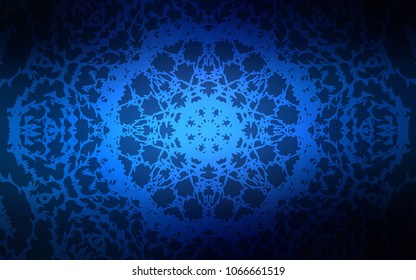Dark BLUE vector abstract doodle wallpaper. A completely new color illustration in doodle style drawn by child. A new texture for your design.
