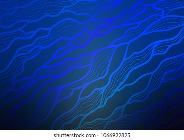 Dark BLUE vector abstract doodle background. Colorful illustration in abstract style with doodles and Zen tangles. Hand painted design for web, wrapping, wallpaper.
