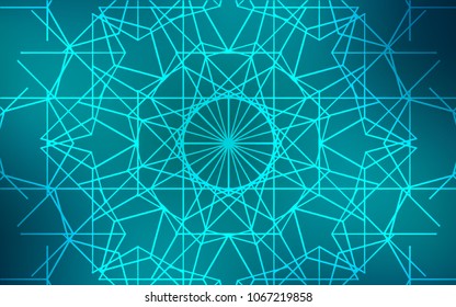 Dark BLUE vector abstract doodle pattern. Doodle illustration made by child in Origami style with gradient. The completely new template can be used for your brand book.