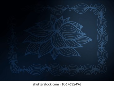 Dark BLUE vector abstract doodle background. Decorative shining illustration with doodles on abstract template. The best blurred design for your business.