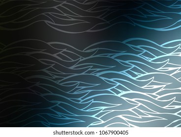Dark BLUE vector abstract doodle background. Glitter abstract illustration with doodles and Zen tangles. The pattern can be used for heads of websites and designs.