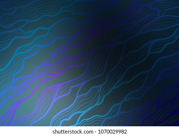 Dark BLUE vector abstract doodle background. Blurred decorative design in Indian style with Zen tangles. The elegant pattern can be used as a part of a brand book.