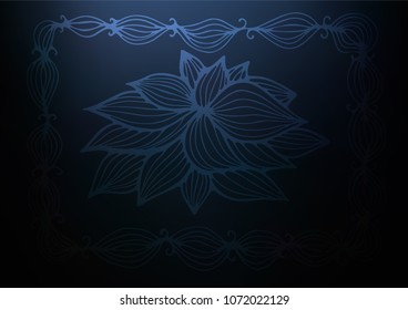 Dark BLUE vector abstract doodle background. Doodles on blurred abstract background with gradient. The best blurred design for your business.
