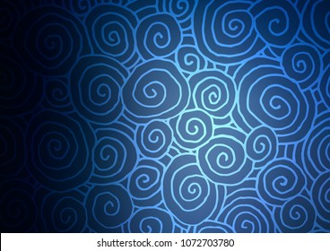 Dark BLUE vector abstract doodle template. An elegant bright illustration with lines in Natural style. The template can be used as a background for cell phones.
