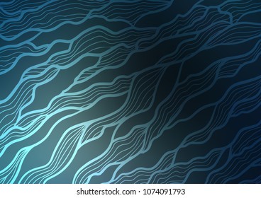Dark BLUE vector abstract doodle texture. Ethnic elegant natural pattern with gradient. The pattern can be used for coloring books and pages for kids.