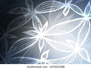 Dark BLUE vector abstract doodle template. Creative illustration in blurred style with doodles and Zen tangles. The template can be used as a background for cell phones.