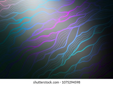 Dark BLUE vector abstract doodle template. Glitter abstract illustration with doodles and Zen tangles. Hand painted design for web, leaflet, textile.