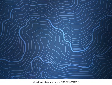 Dark BLUE vector abstract doodle template. Colorful abstract illustration with lines in Asian style. The pattern can be used for coloring books and pages for kids.