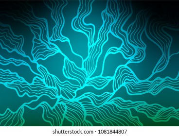Dark BLUE vector abstract doodle texture. Brand-new colored illustration in blurry style with doodles. Hand painted design for web, leaflet, textile.