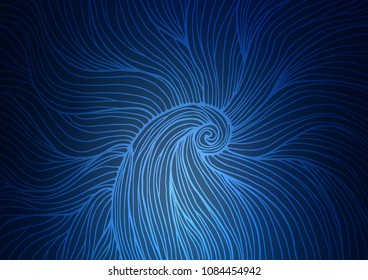 Dark BLUE vector abstract doodle background. An elegant bright illustration with lines in Natural style. Brand-new style for your business design.