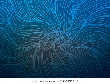 Dark BLUE vector abstract doodle template. Glitter abstract illustration with doodles and Zen tangles. A completely new template for your business design.