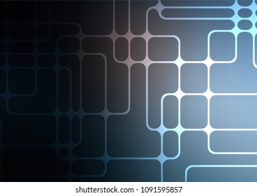 Dark BLUE vector abstract doodle template. A completely new color illustration in doodle style. The best blurred design for your business.