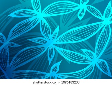 Dark BLUE vector abstract doodle template. Glitter abstract illustration with doodles and Zen tangles. The template can be used as a background for cell phones.