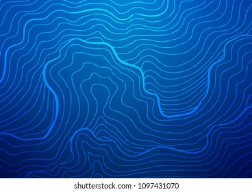 Dark BLUE vector abstract doodle template. Ethnic elegant natural pattern with gradient. A completely new design for your business.
