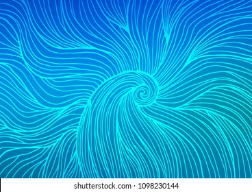 Dark BLUE vector abstract doodle template. Creative illustration in blurred style with doodles and Zen tangles. Brand-new style for your business design.