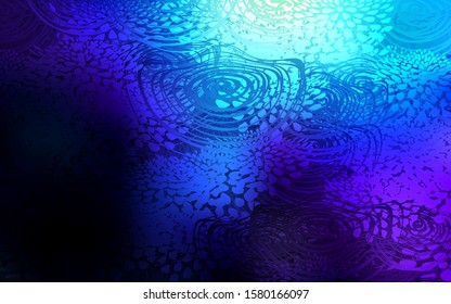 Dark BLUE vector abstract doodle template. Creative illustration in blurred style with flowers. Brand-new design for your business.