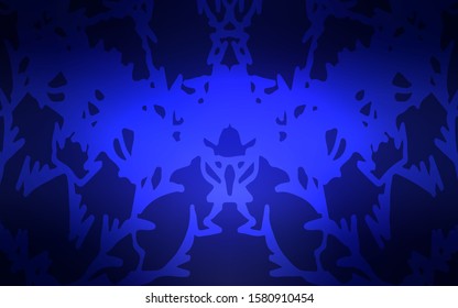 Dark BLUE vector abstract doodle template. An elegant bright illustration with lines drawn by child in Natural style. A completely new design for your business.