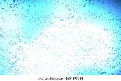 Dark BLUE vector abstract doodle wallpaper. Blurred decorative design in Indian style with roses. The completely new template can be used for your brand book.