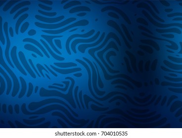 Dark BLUE vector abstract doodle template. An elegant bright illustration with zentangles in Asian style. The pattern can be used for coloring books and pages for kids.