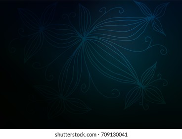 Dark BLUE vector abstract doodle template. Geometric doodle illustration in Origami style with gradient. A completely new template for your business design.