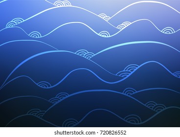 Dark BLUE vector abstract doodle template. Geometric doodle illustration in Origami style with gradient. Brand-new style for your business design.