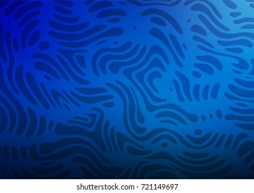 Dark BLUE vector abstract doodle background. Colorful illustration in abstract style with doodles. The elegant pattern can be used as a part of a brand book.