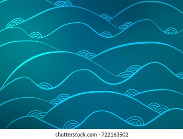 Dark BLUE vector abstract doodle pattern. An elegant bright illustration with lines in Natural style. A completely new design for your business.