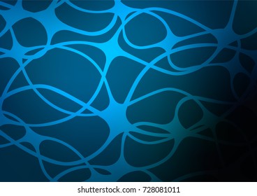 Dark BLUE vector abstract doodle template. Modern geometrical abstract illustration with doodles. Brand-new design for your business.