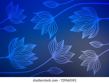Dark BLUE vector abstract doodle texture. Colorful illustration in abstract style with doodles and Zen tangles. A completely new template for your business design.