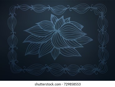 Dark BLUE vector abstract doodle background. Doodles on blurred abstract background with gradient. The completely new template can be used for your brand book.