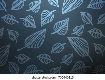 Dark BLUE vector abstract doodle background. Geometric doodle illustration in Origami style with gradient. The best blurred design for your business.