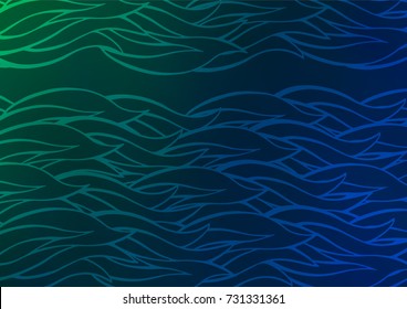 Dark BLUE vector abstract doodle template. Colorful abstract illustration with lines in Asian style. Brand-new style for your business design.