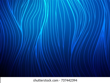 Dark BLUE vector abstract doodle pattern. Creative illustration in blurred style with doodles and Zen tangles. The pattern can be used for heads of websites and designs.