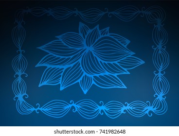 Dark BLUE vector abstract doodle pattern. Brand-new colored illustration in blurry style with doodles. Brand-new style for your business design.
